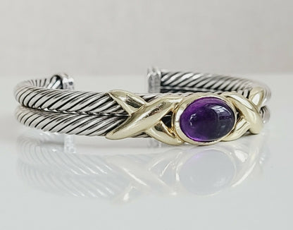    David Yurman Renaissance Bracelet – 10mm Gold & Amethyst
