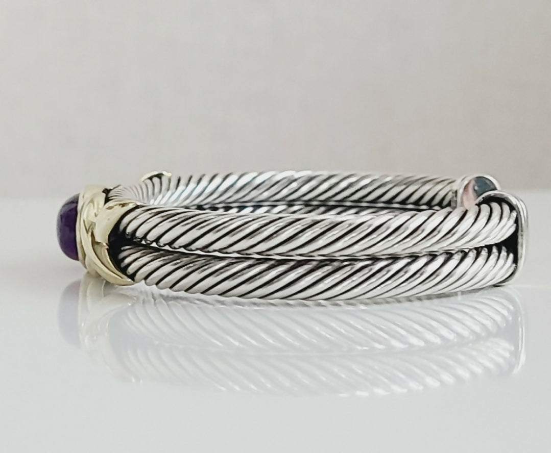    David Yurman Renaissance Bracelet – 10mm Gold & Amethyst