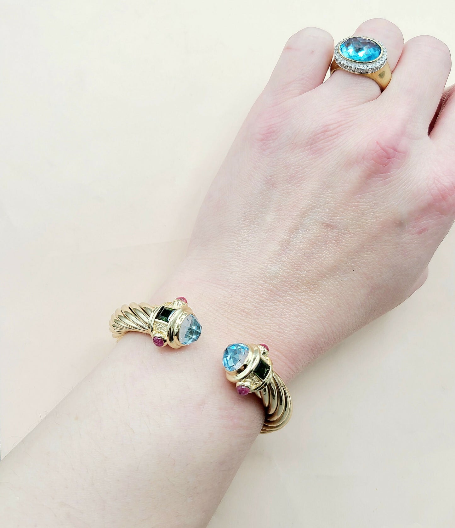    David Yurman Renaissance Bracelet 10mm Topaz & Tourmaline