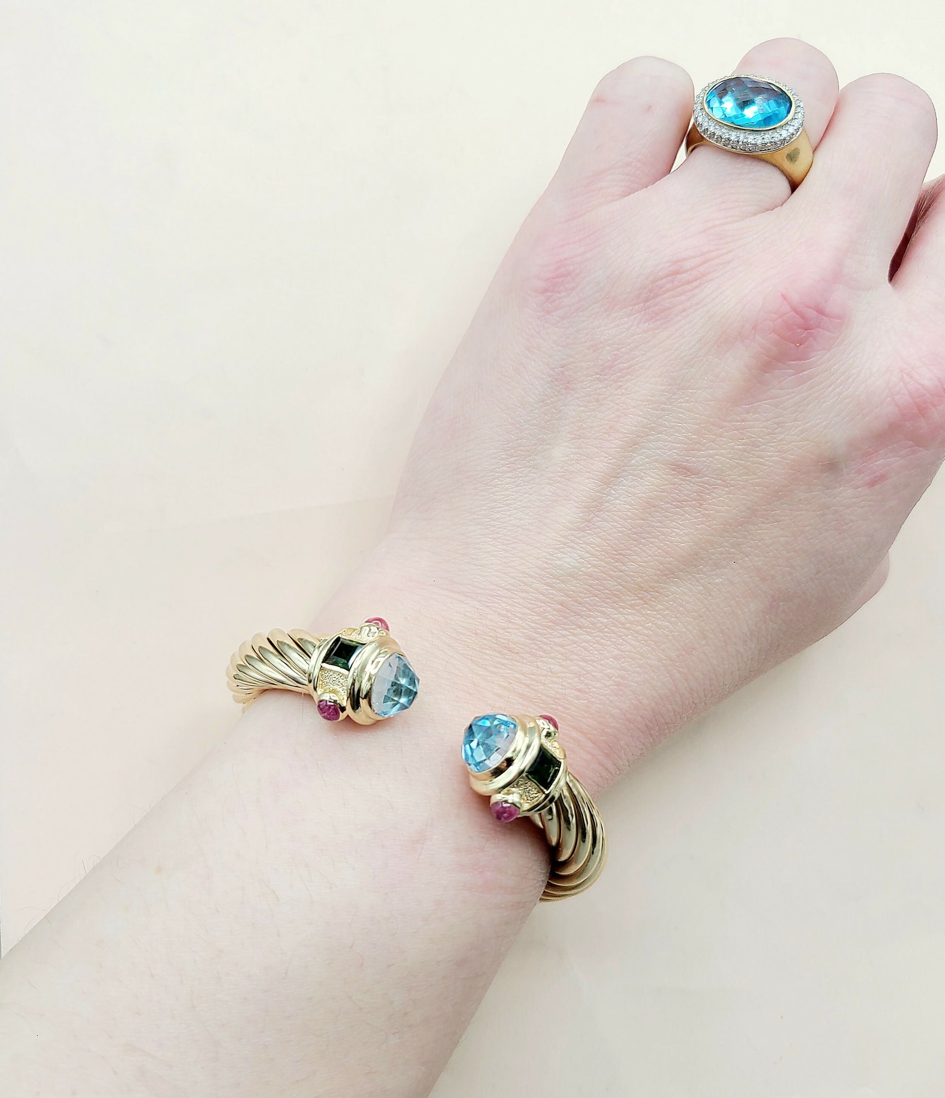    David Yurman Renaissance Bracelet 10mm Topaz & Tourmaline