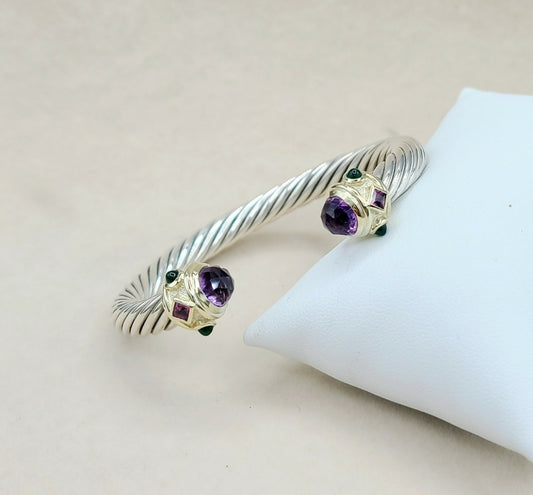    David Yurman Renaissance Bracelet 7mm Amethyst & Garnet