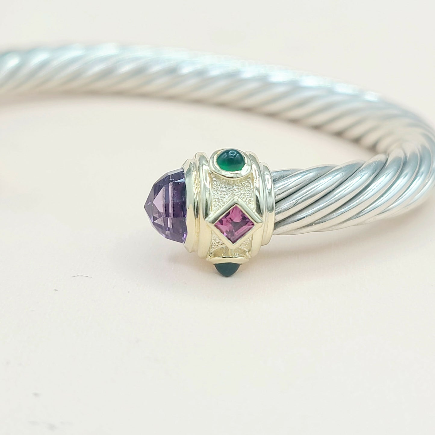    David Yurman Renaissance Bracelet 7mm Amethyst & Garnet