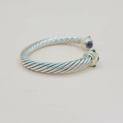    David Yurman Renaissance Bracelet 7mm Amethyst & Garnet