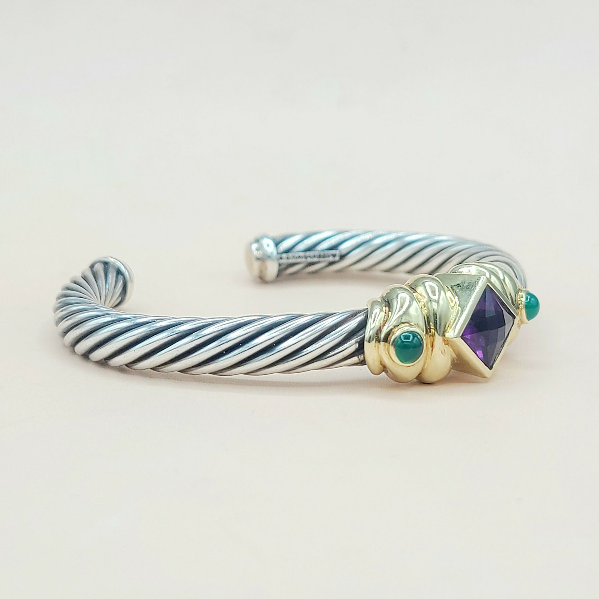    David Yurman Renaissance Bracelet 7mm Amethyst & Onyx