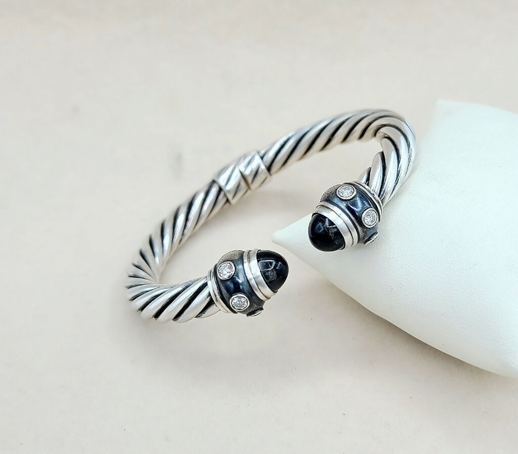    David Yurman Renaissance Bracelet Black Onyx & Diamonds