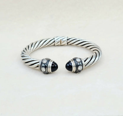    David Yurman Renaissance Bracelet Black Onyx & Diamonds