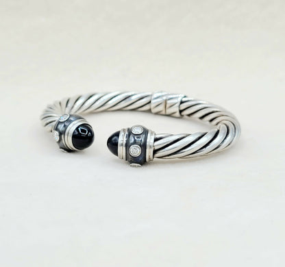    David Yurman Renaissance Bracelet Black Onyx & Diamonds