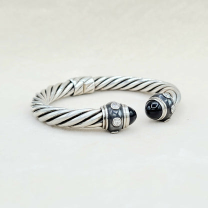    David Yurman Renaissance Bracelet Black Onyx & Diamonds