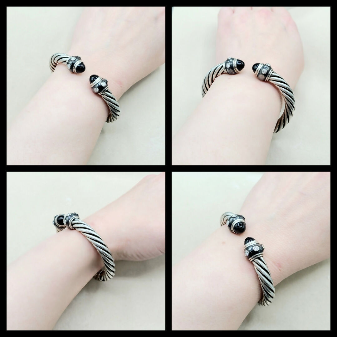   David Yurman Renaissance Bracelet Black Onyx & Diamonds
