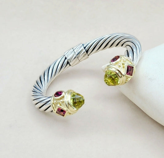    David Yurman Renaissance Bracelet: Citrine Garnet Tourmaline