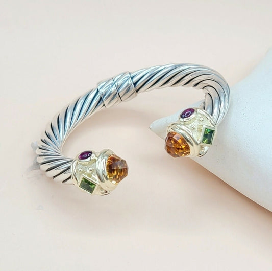    David Yurman Renaissance Bracelet Citrine, Peridot & Garnet