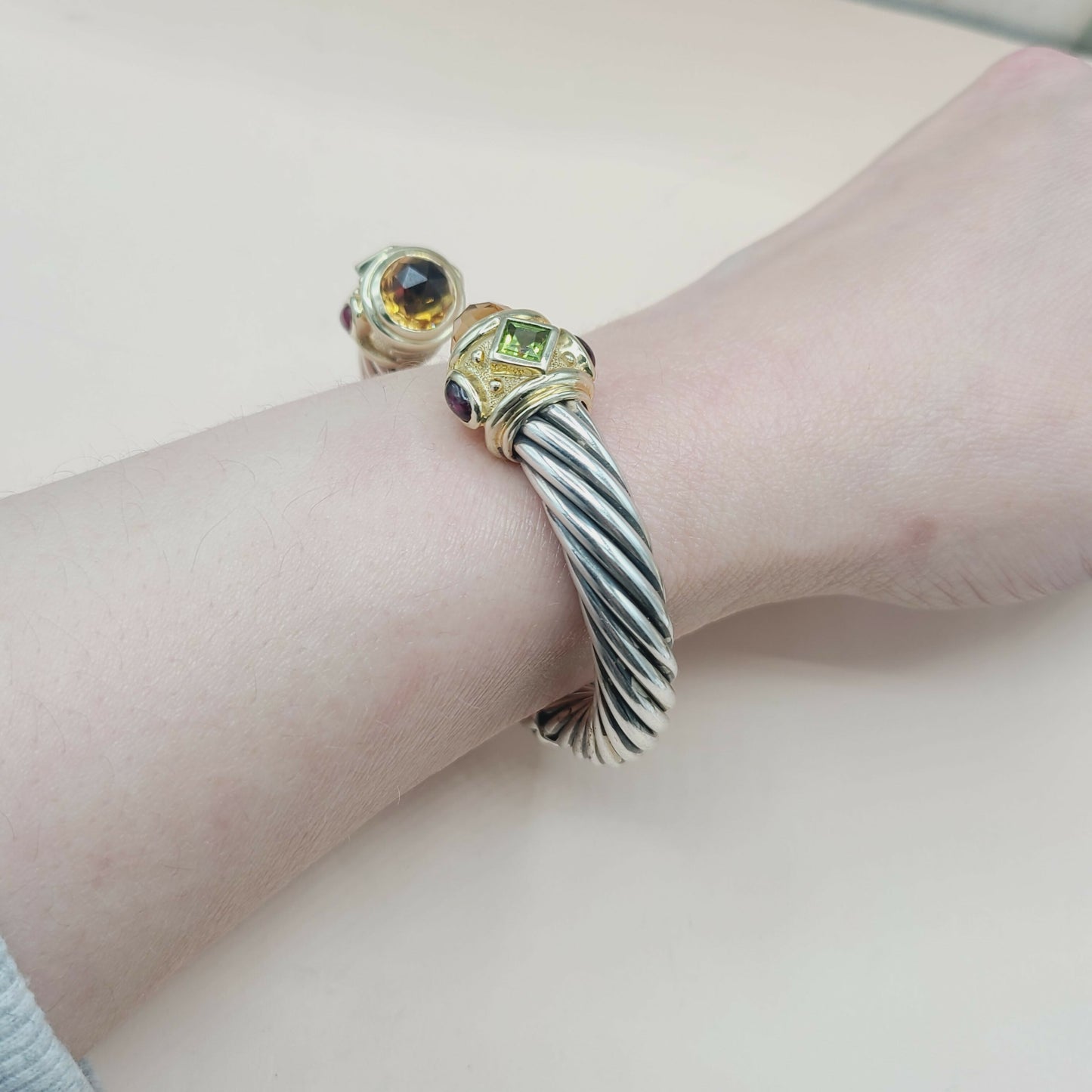    David Yurman Renaissance Bracelet Citrine, Peridot & Garnet