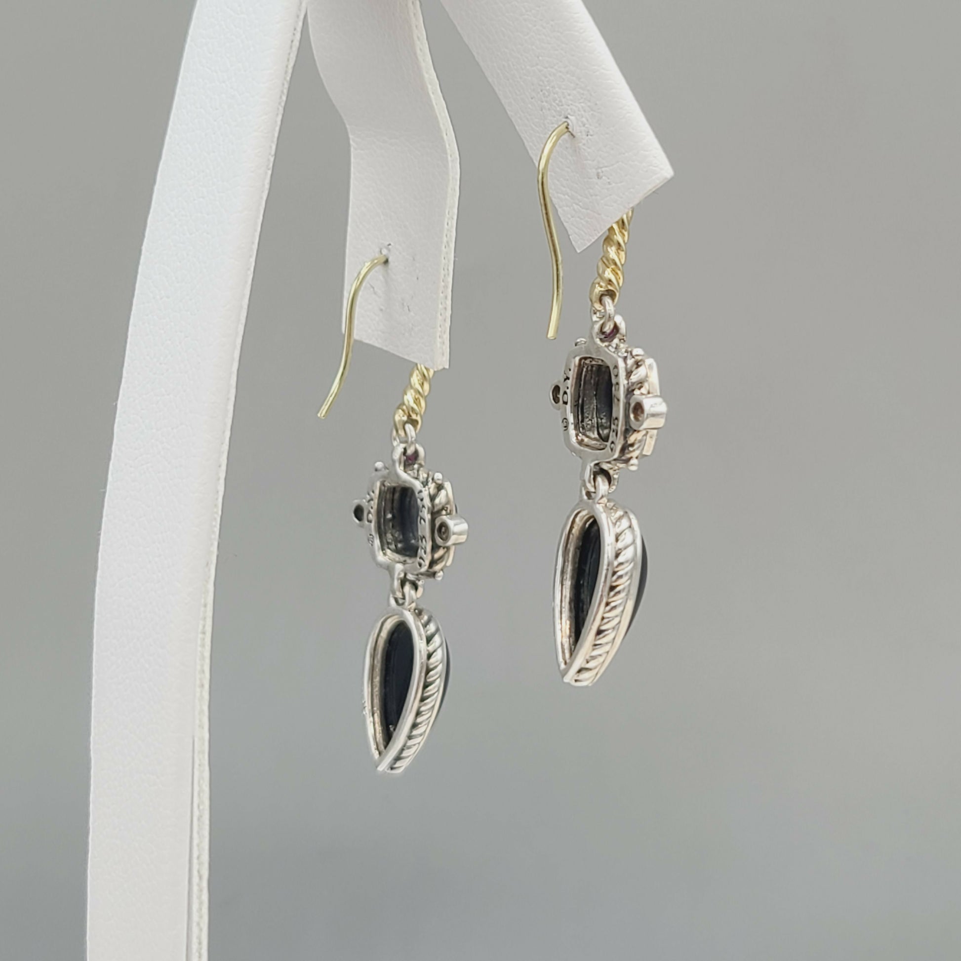    David Yurman Renaissance Drop Earrings Hematite, Onyx & Ruby