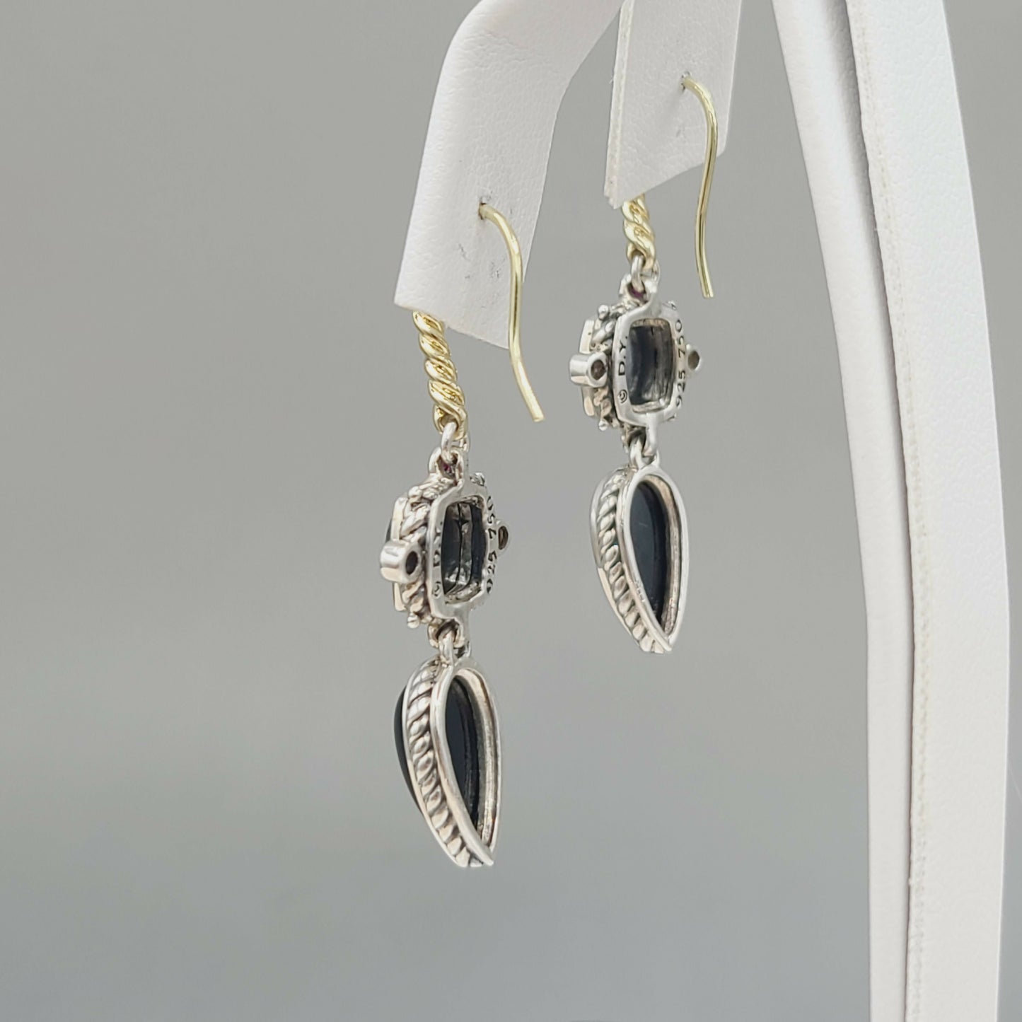    David Yurman Renaissance Drop Earrings Hematite, Onyx & Ruby