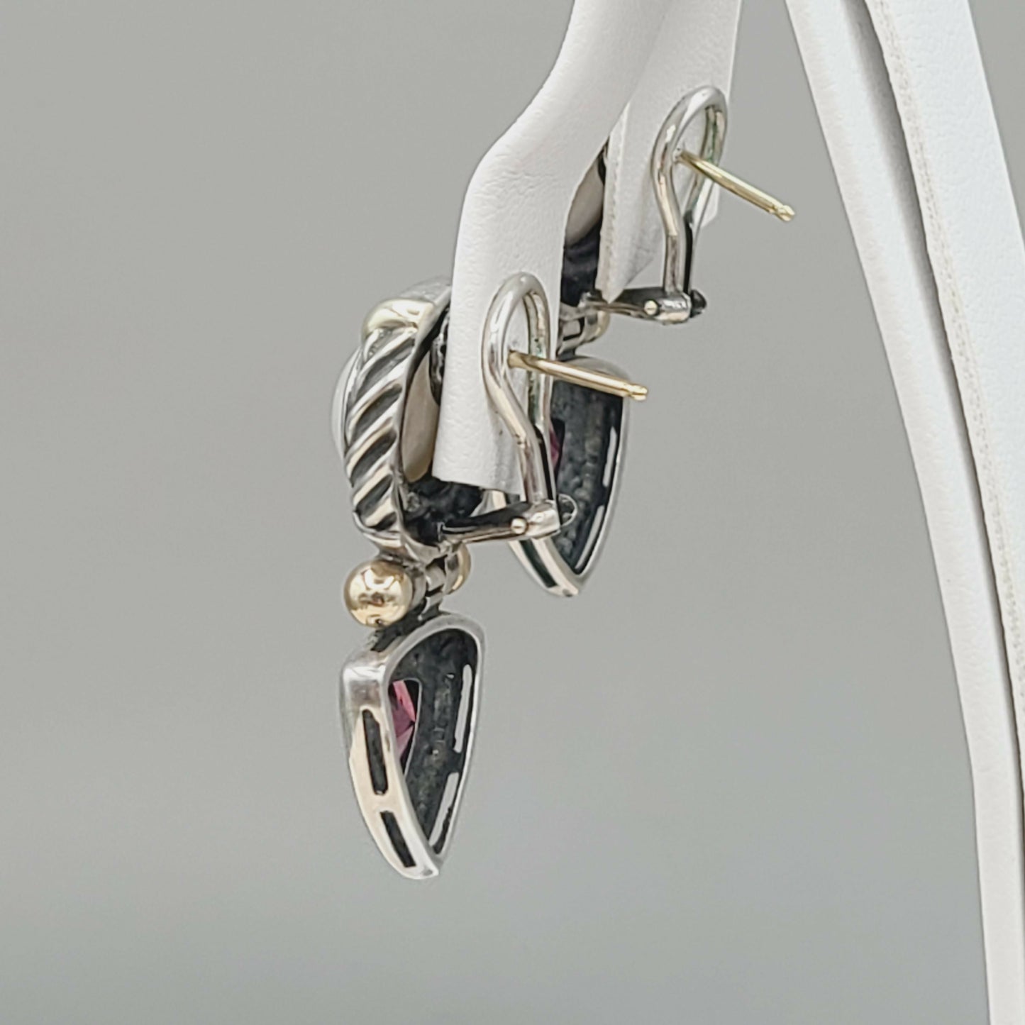    David Yurman Renaissance Drop Earrings Pearl & Garnet