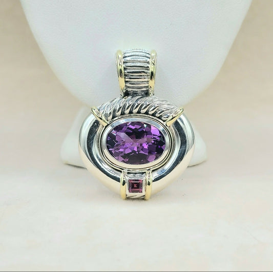    David Yurman Renaissance Pendant Amethyst & Pink Tourmaline