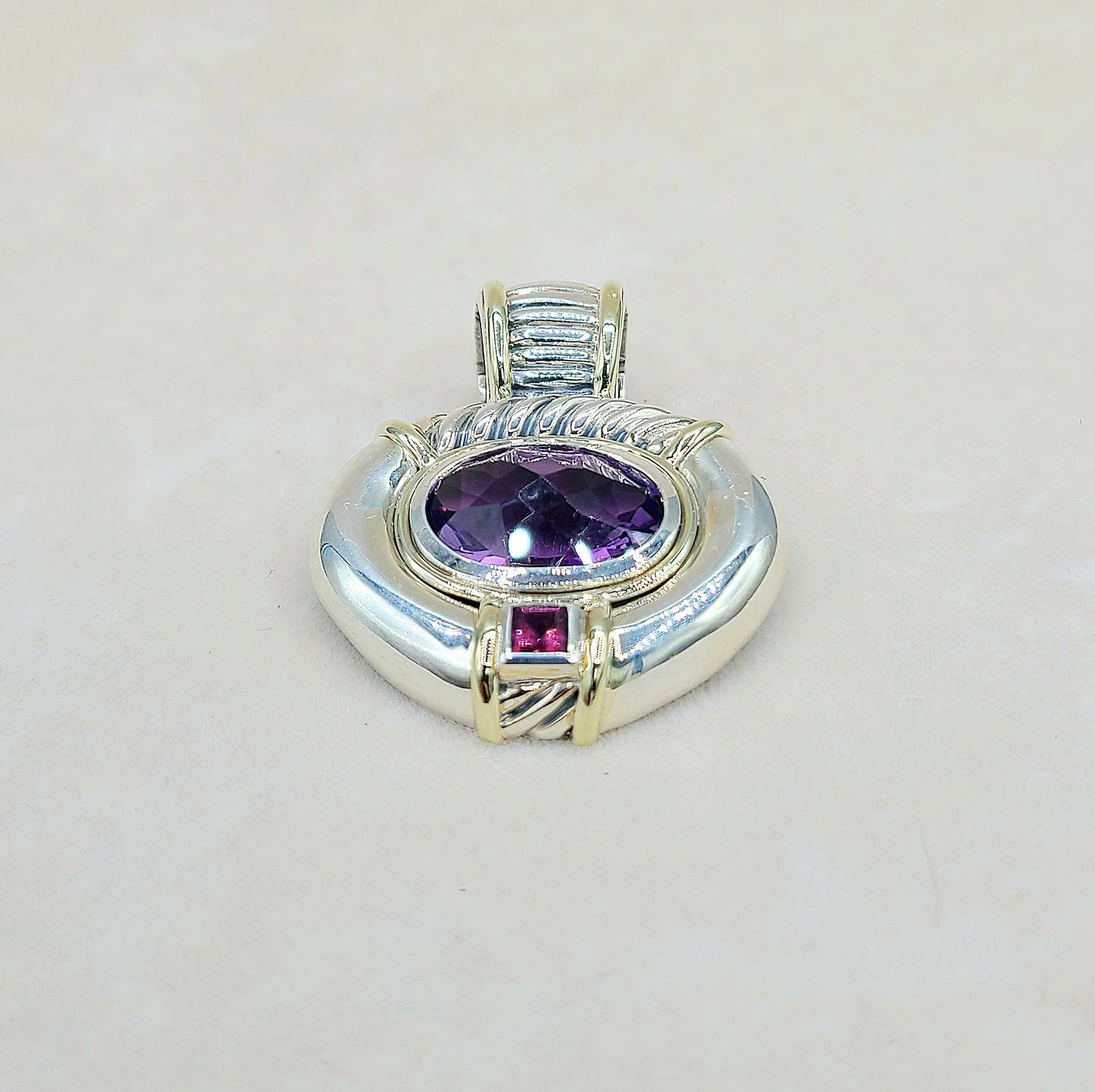    David Yurman Renaissance Pendant Amethyst & Pink Tourmaline