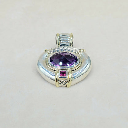    David Yurman Renaissance Pendant Amethyst & Pink Tourmaline