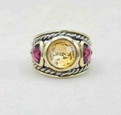    David Yurman Renaissance Ring – Citrine, Garnet & Gold