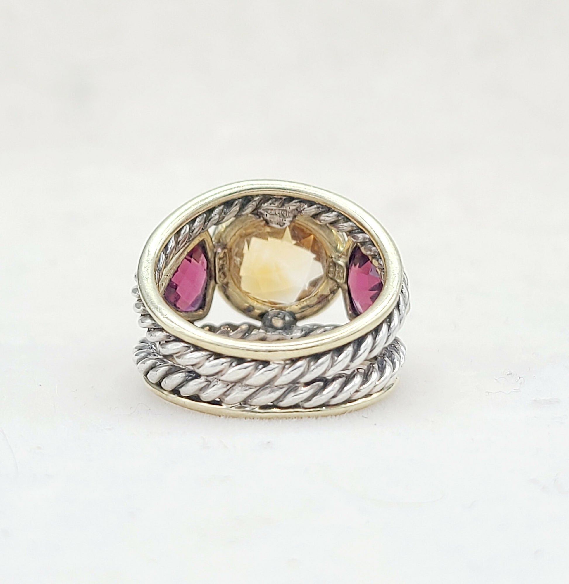    David Yurman Renaissance Ring – Citrine, Garnet & Gold