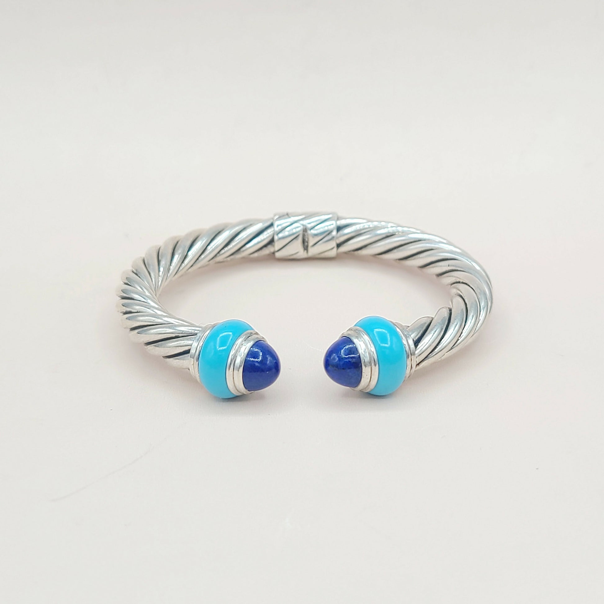    David Yurman Rondelle Cable Bracelet Lapis & Turquoise