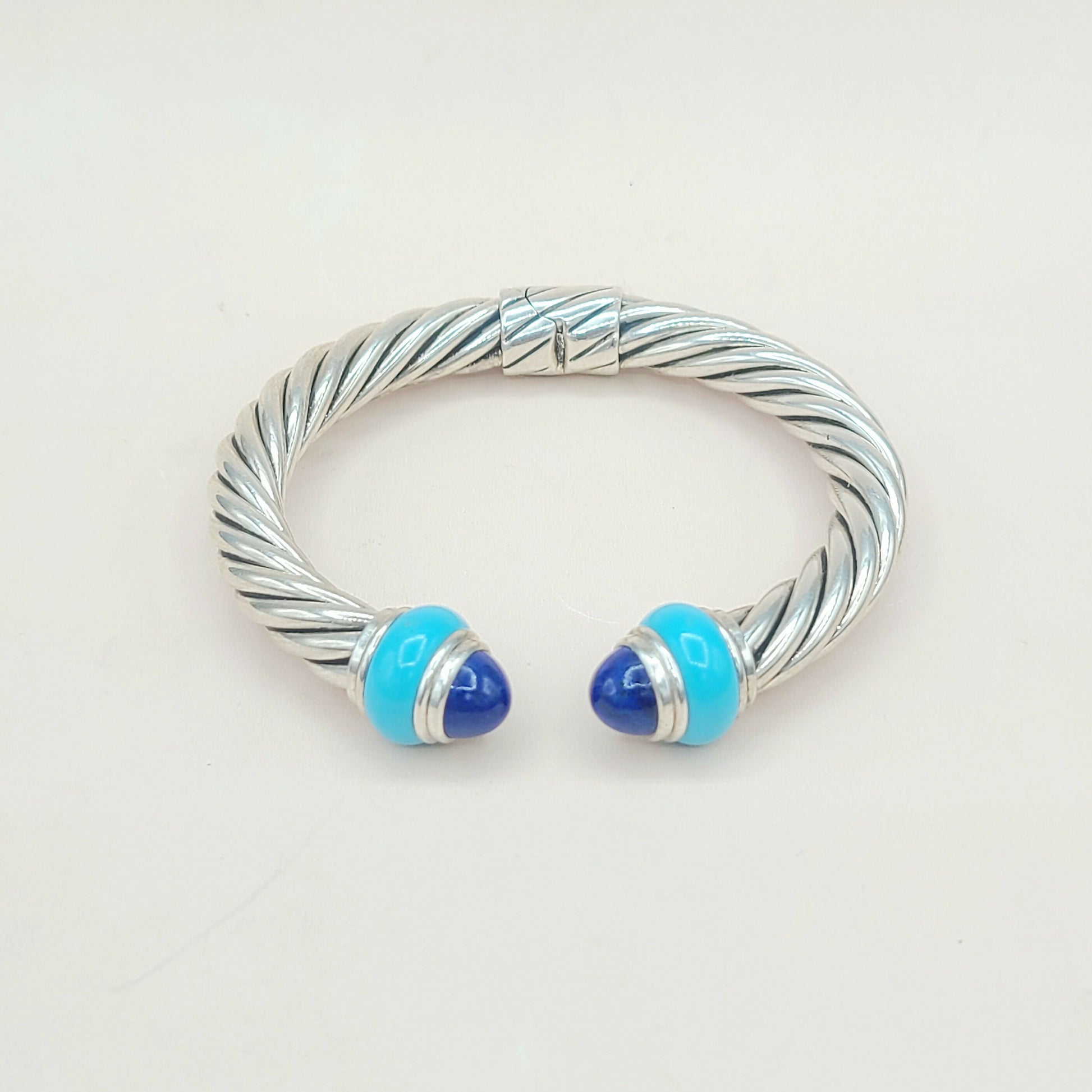    David Yurman Rondelle Cable Bracelet Lapis & Turquoise