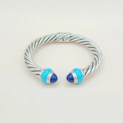    David Yurman Rondelle Cable Bracelet Lapis & Turquoise