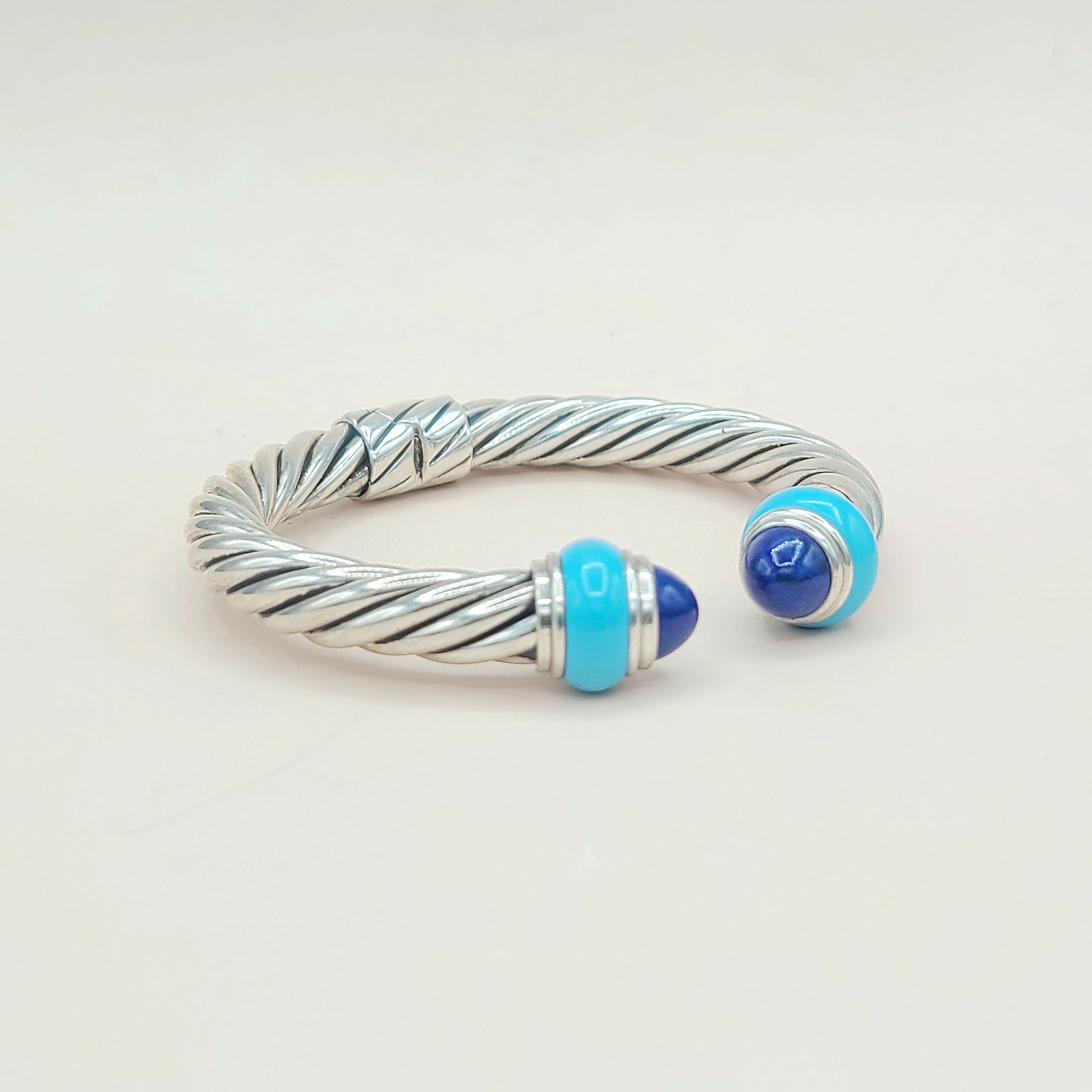    David Yurman Rondelle Cable Bracelet Lapis & Turquoise