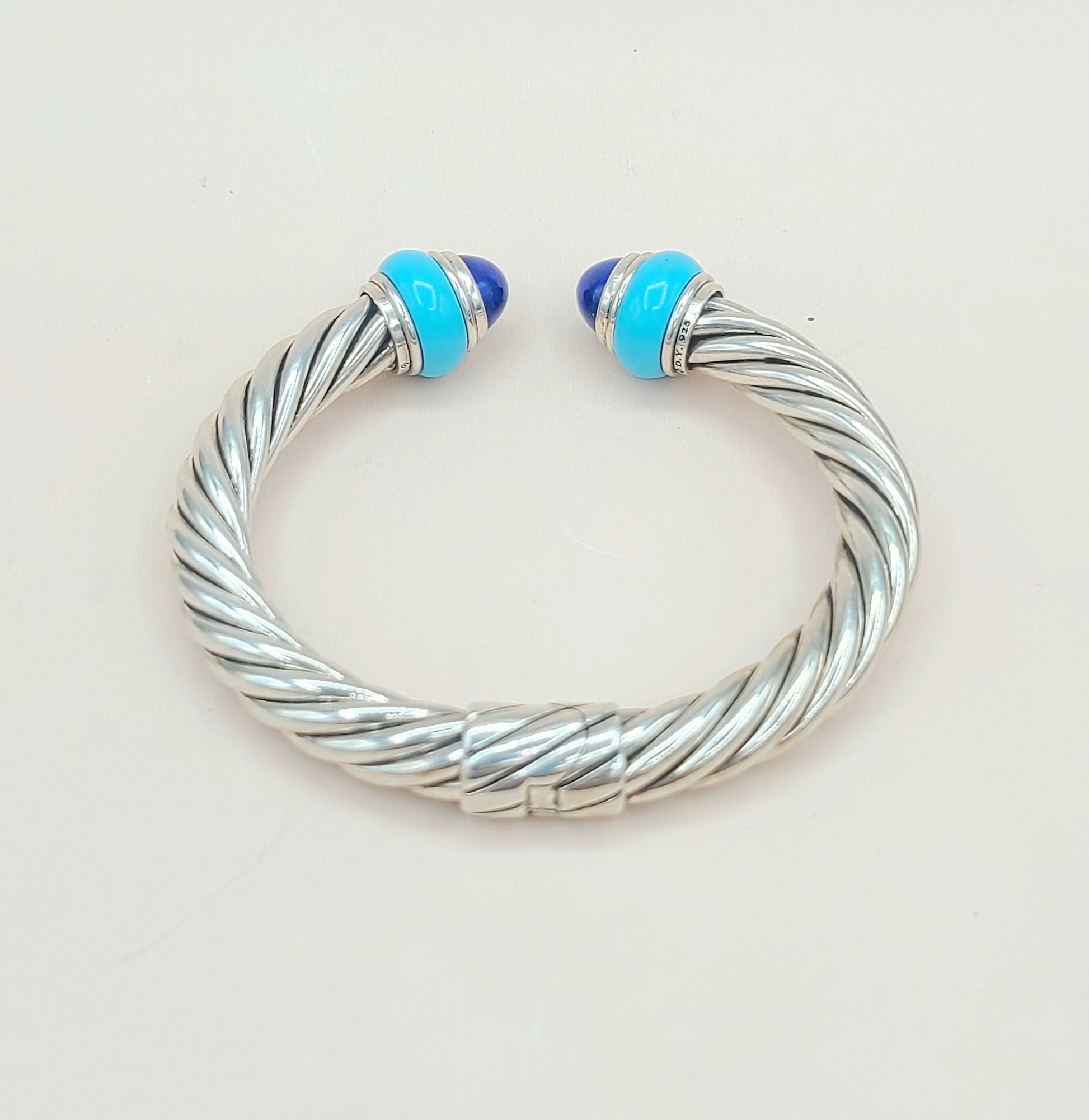    David Yurman Rondelle Cable Bracelet Lapis & Turquoise
