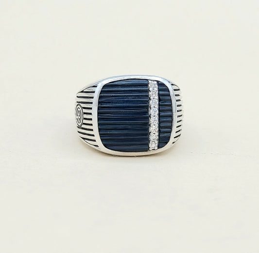    David Yurman Royal Cord Ring Onyx & Diamond