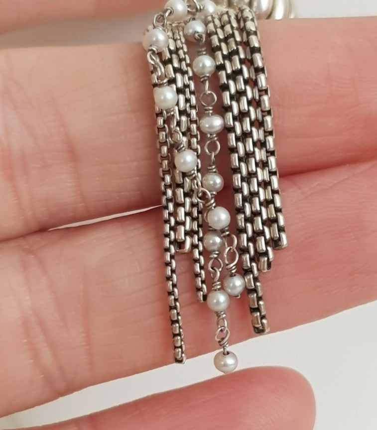   David Yurman Sculpted Pearl Tassel Pendant