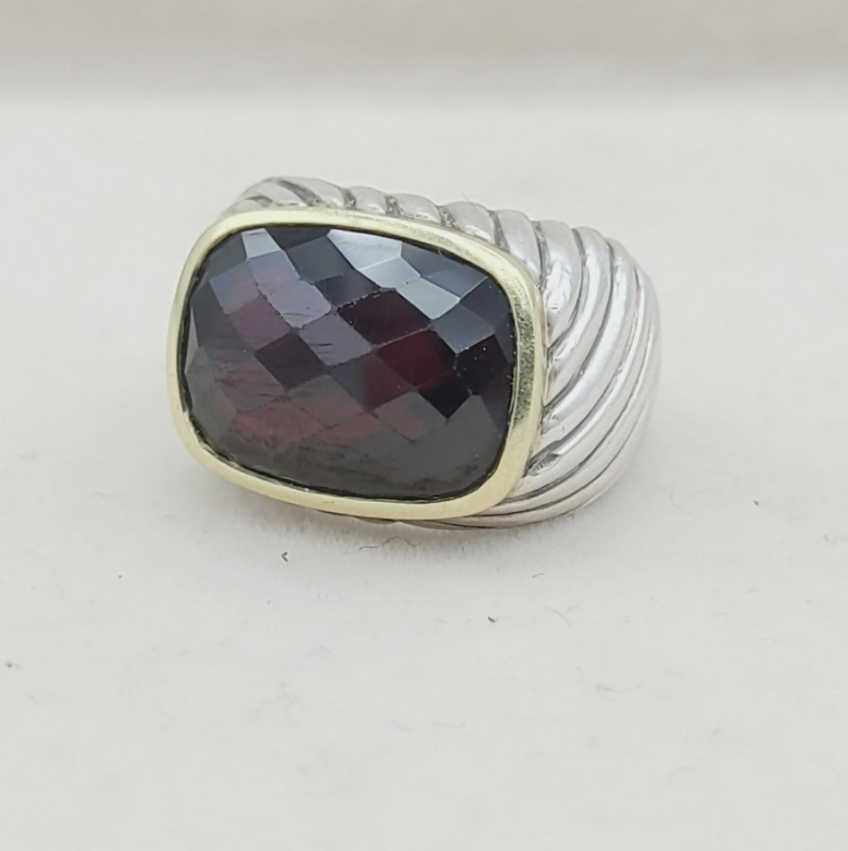    David Yurman Sculpted Waverly Garnet Ring