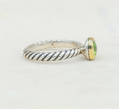    David Yurman Stackable Ring Peridot & Gold