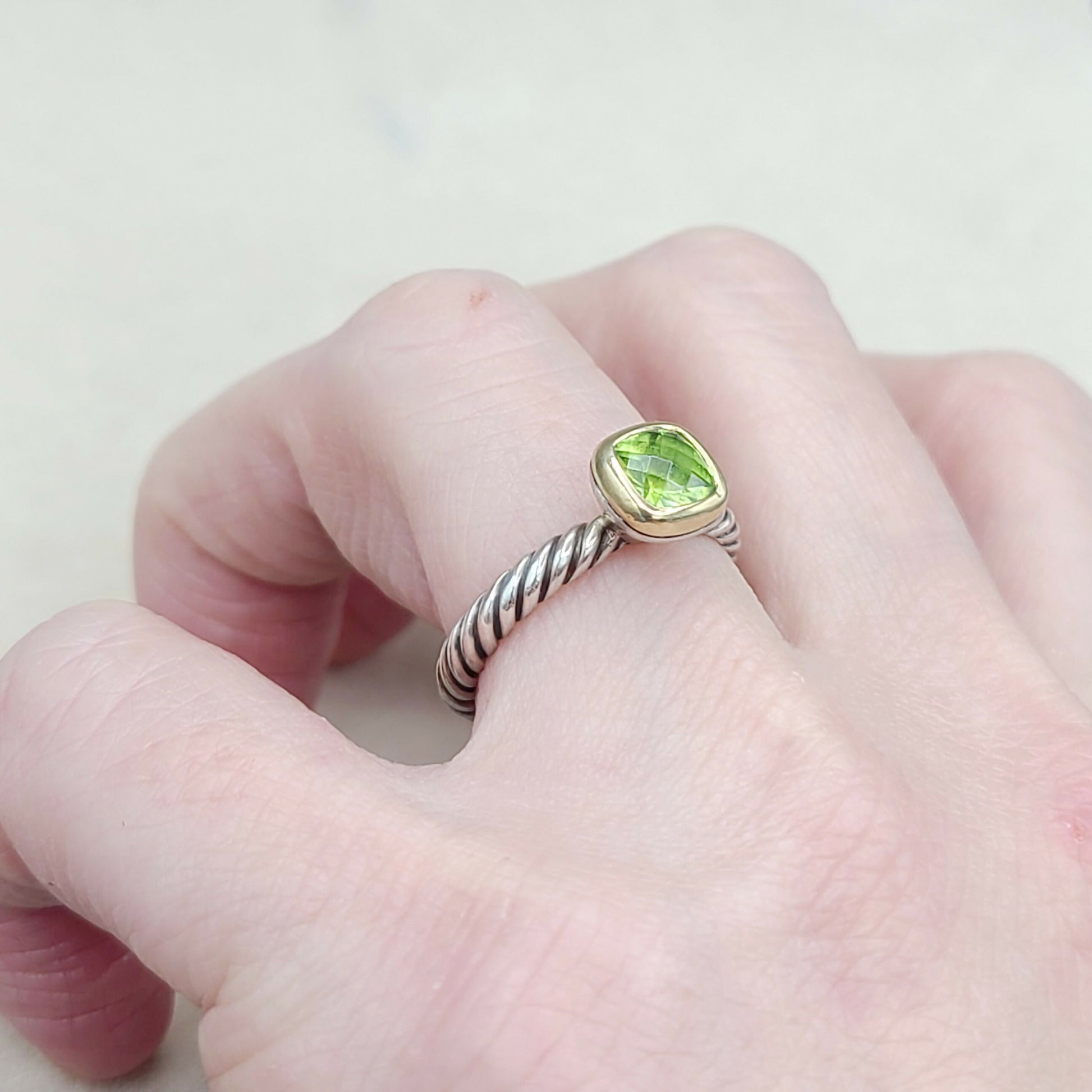    David Yurman Stackable Ring Peridot & Gold