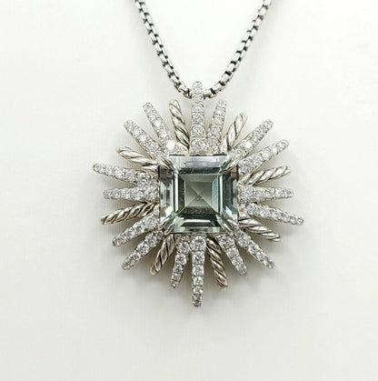    David Yurman Starburst Pendant – 30mm Prasiolite & Diamonds