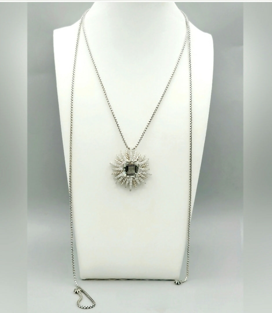    David Yurman Starburst Pendant – 30mm Prasiolite & Diamonds