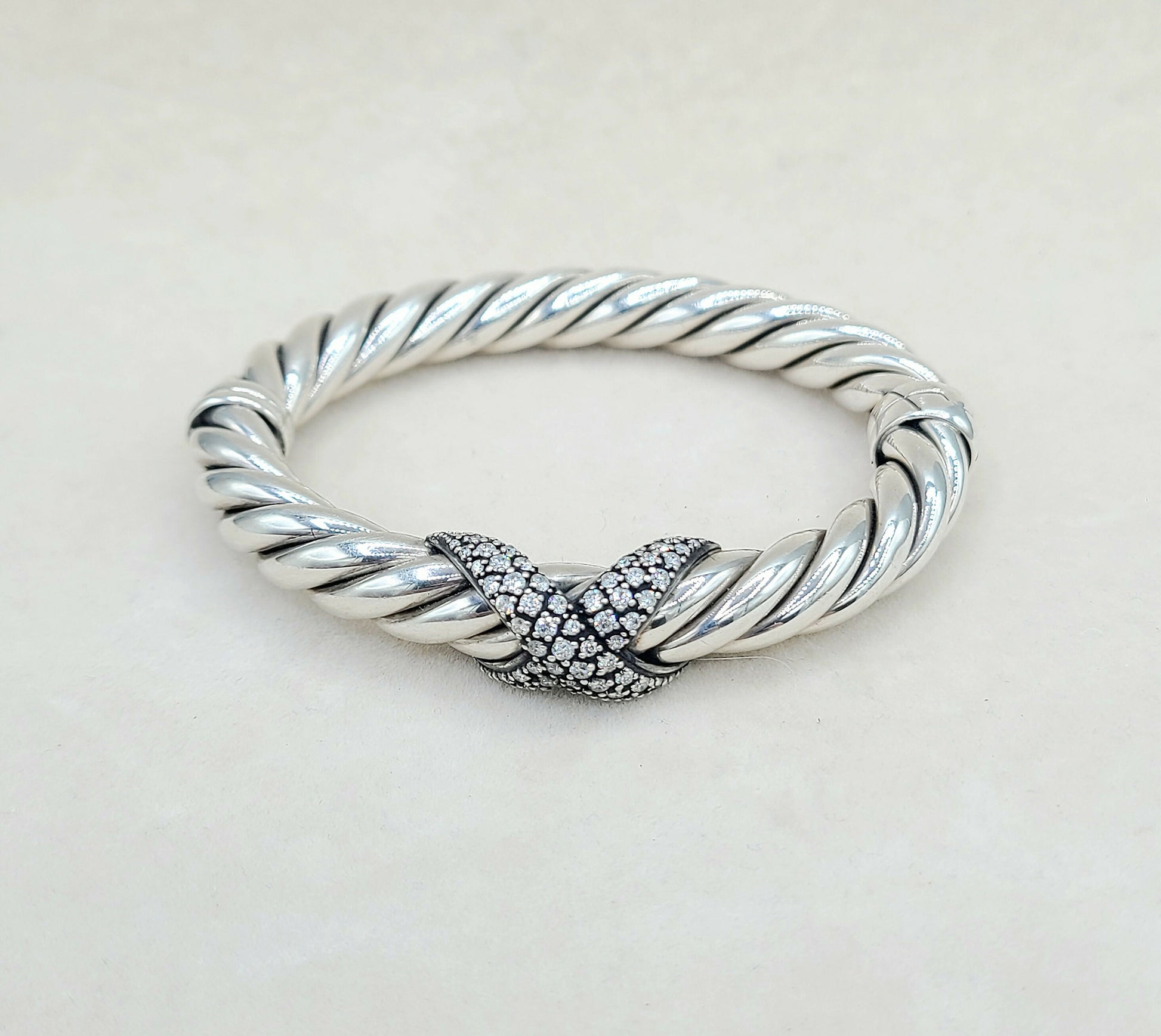    David Yurman Starlight Cable Bracelet Diamond X Vintage