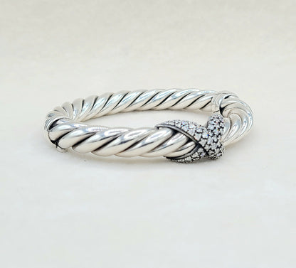    David Yurman Starlight Cable Bracelet Diamond X Vintage