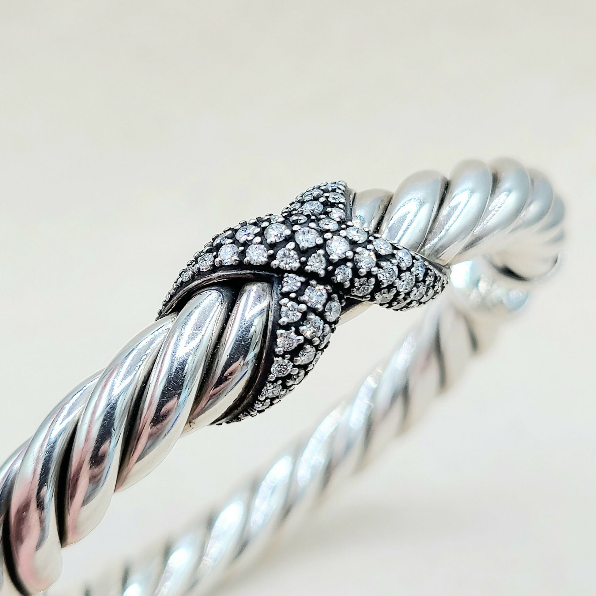    David Yurman Starlight Cable Bracelet Diamond X Vintage