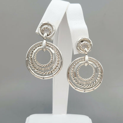    David Yurman-Stax-Drop-Earrings-With Diamonds