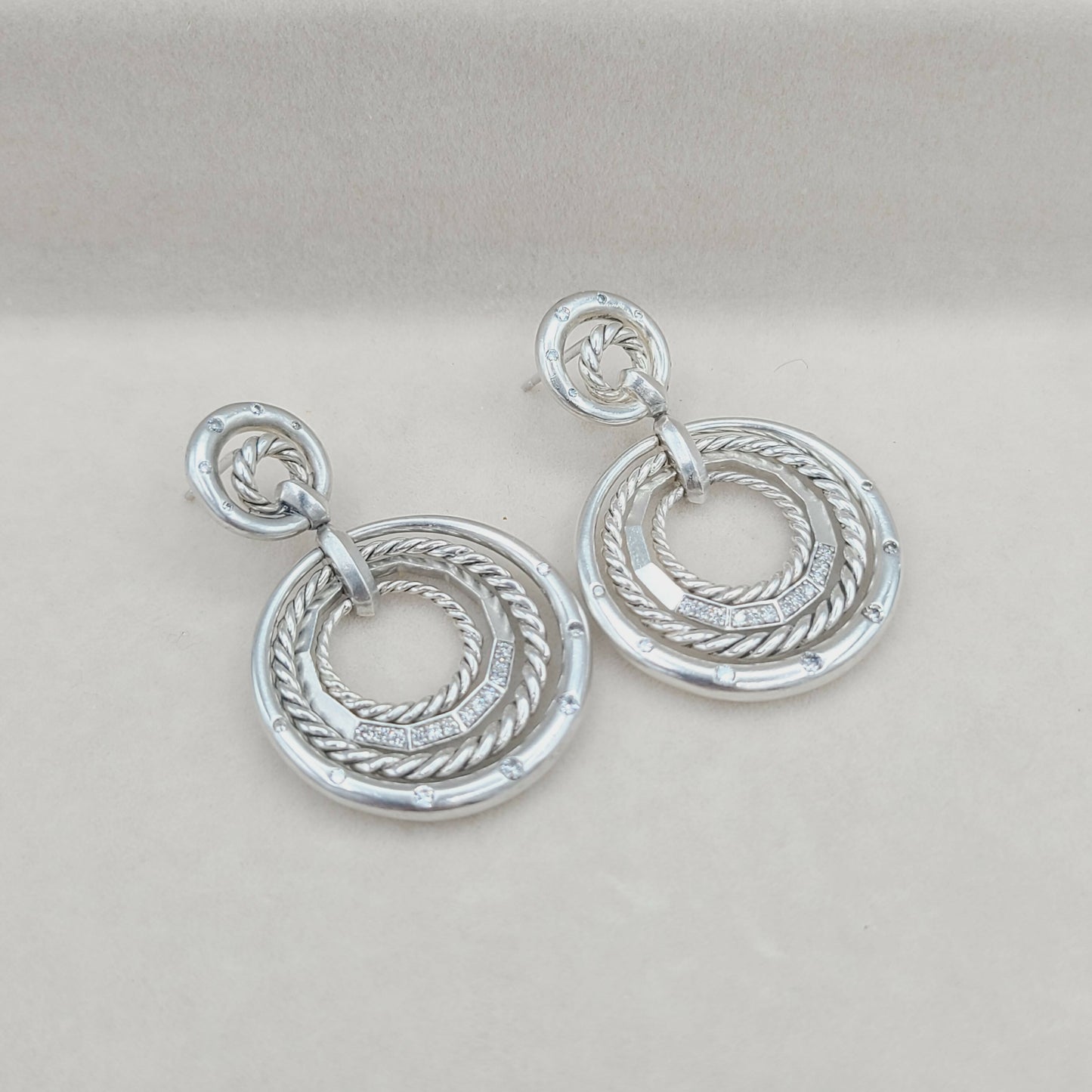    David Yurman-Stax-Drop-Earrings-With Diamonds