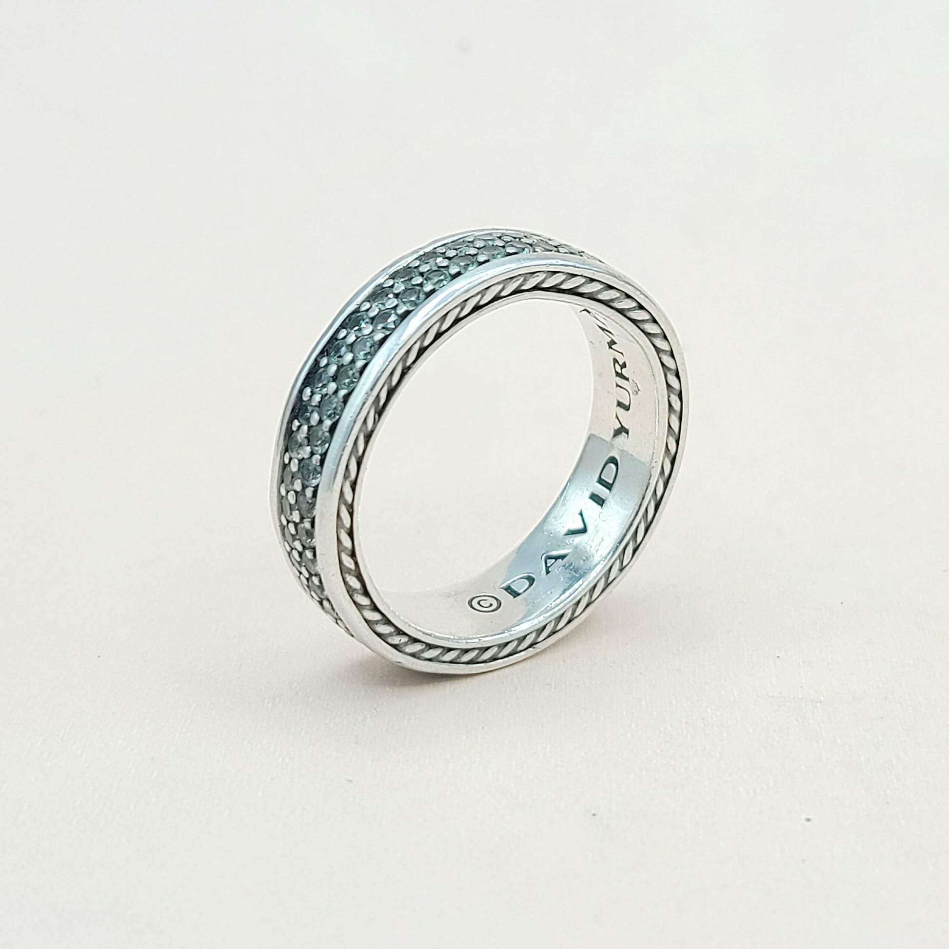    David Yurman Steamline Gray Sapphire Two Row Band Ring