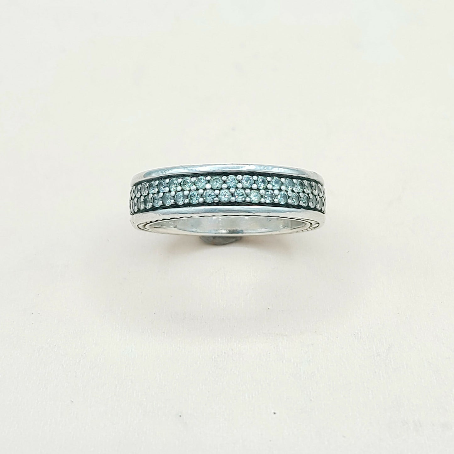    David Yurman Steamline Gray Sapphire Two Row Band Ring