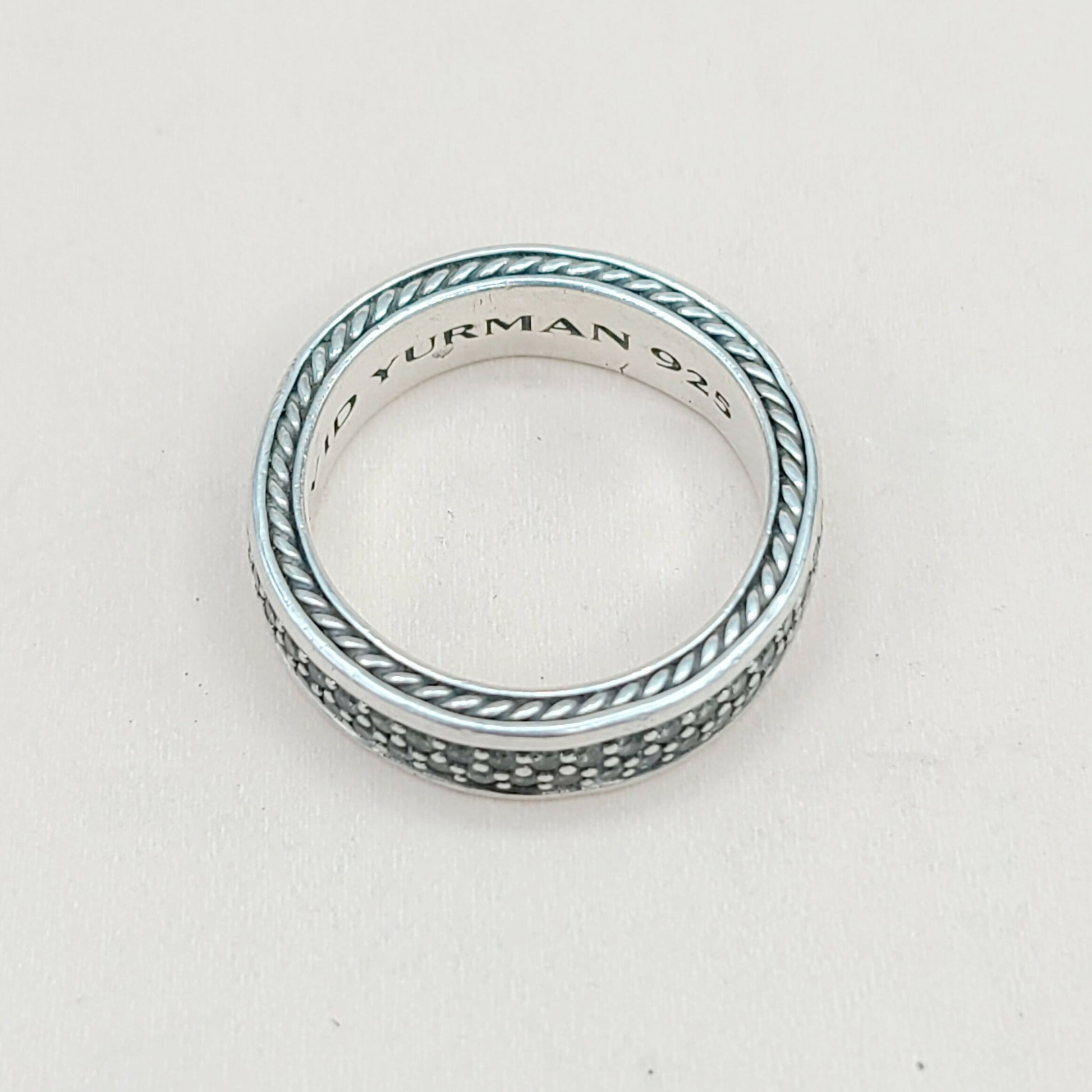    David Yurman Steamline Gray Sapphire Two Row Band Ring