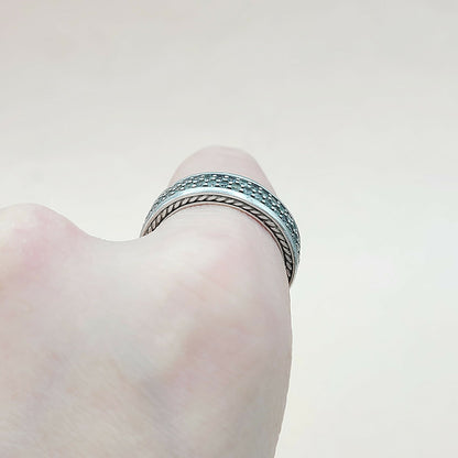    David Yurman Steamline Gray Sapphire Two Row Band Ring