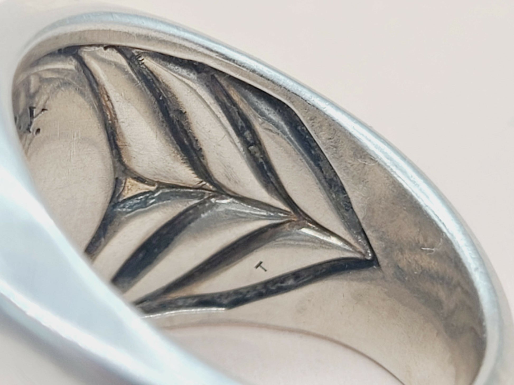    David Yurman Streamline Signet Ring Silver & Black Diamonds