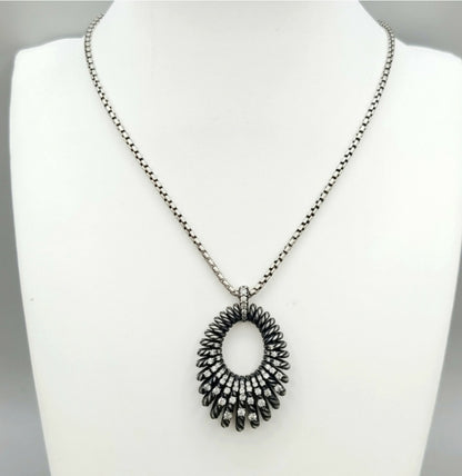    David Yurman Tempo Necklace – 34mm Diamond Pendant