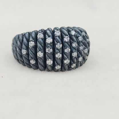    David Yurman Tempo Ring Black Rhodium & Diamonds