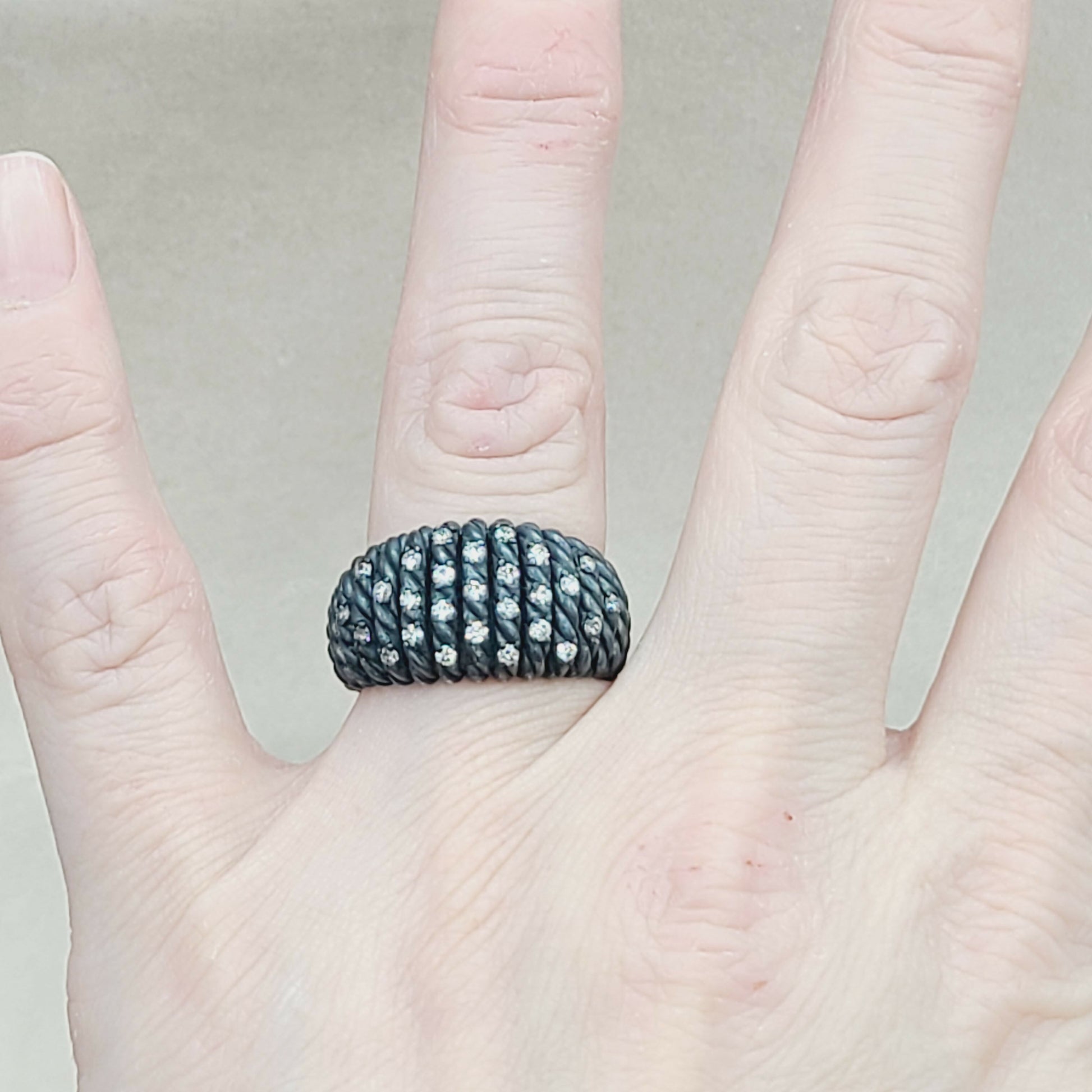    David Yurman Tempo Ring Black Rhodium & Diamonds