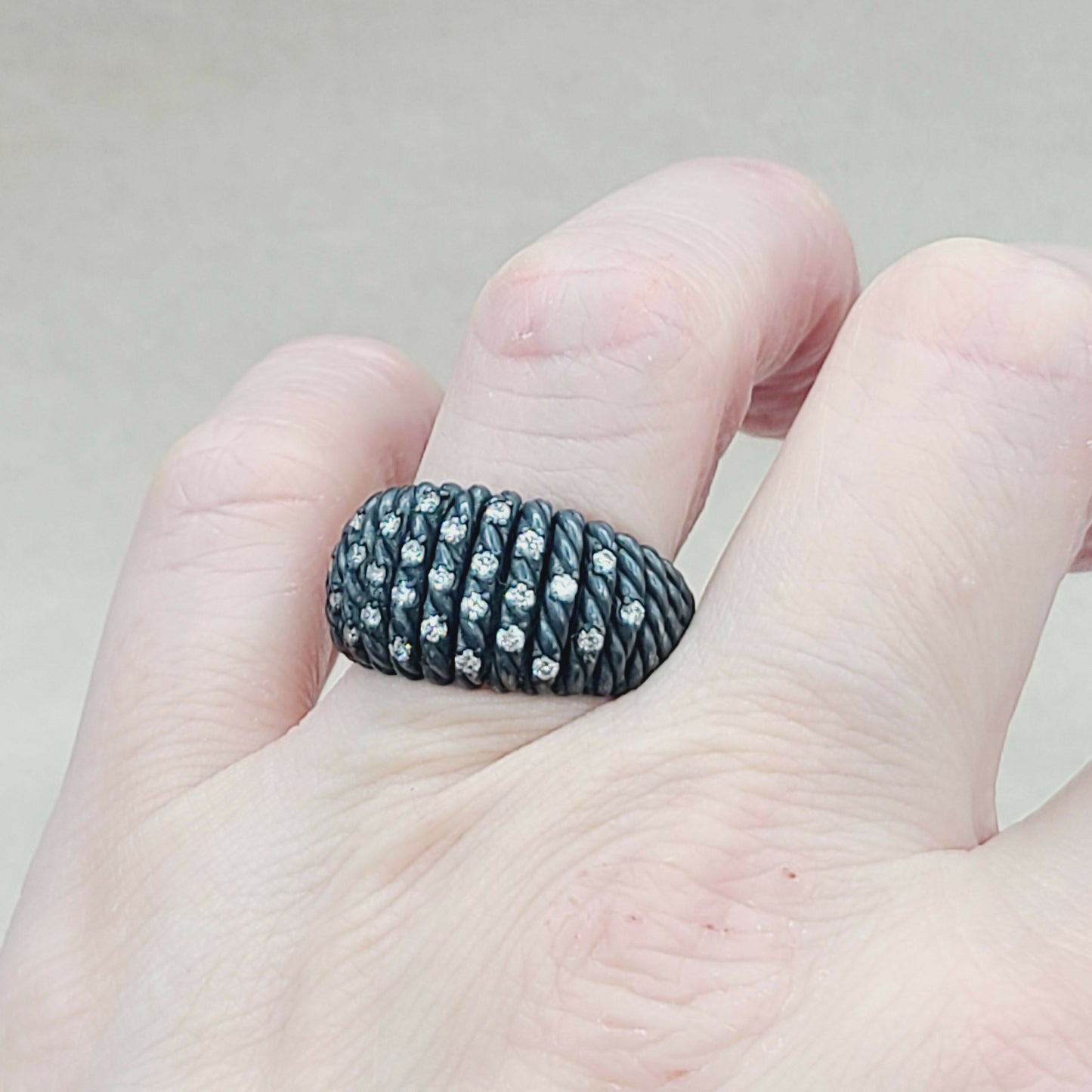    David Yurman Tempo Ring Black Rhodium & Diamonds